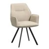 Eetkamerstoel Raffy Met Armleuning - Stof - Zand -Leen Bakker Winkel 10307089