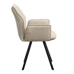 Eetkamerstoel Raffy Met Armleuning - Stof - Zand -Leen Bakker Winkel 10307089 8000
