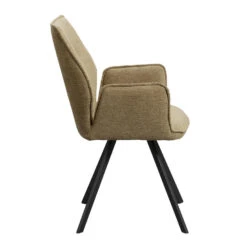 Eetkamerstoel Raffy Met Armleuning - Stof Time - Karamelkleur -Leen Bakker Winkel 10307168 8000