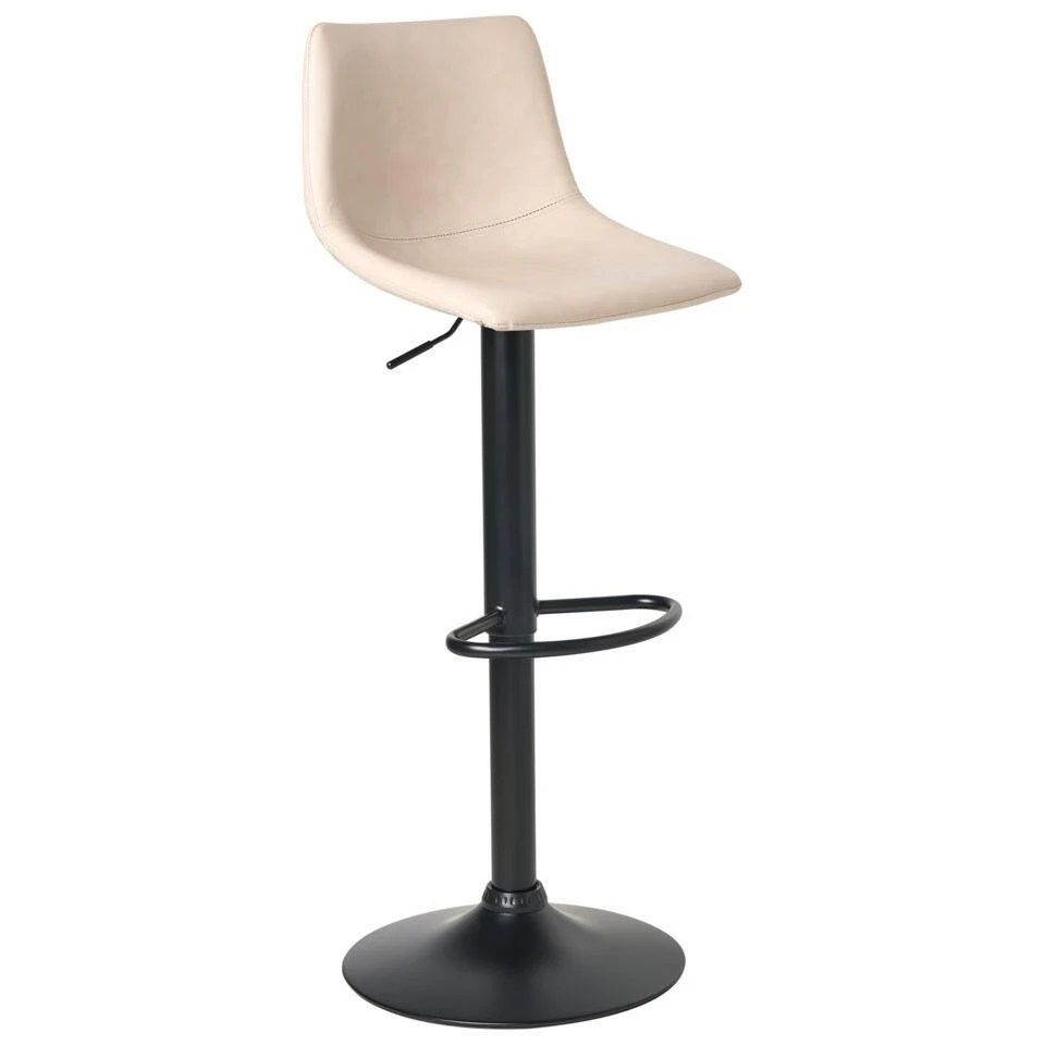 LEBRIJA - Barkruk Set Van 2 - Lichtbeige - Kunstleer 7 LEBRIJA - Barkruk Set Van 2 - Lichtbeige - Kunstleer - Afbeelding 5