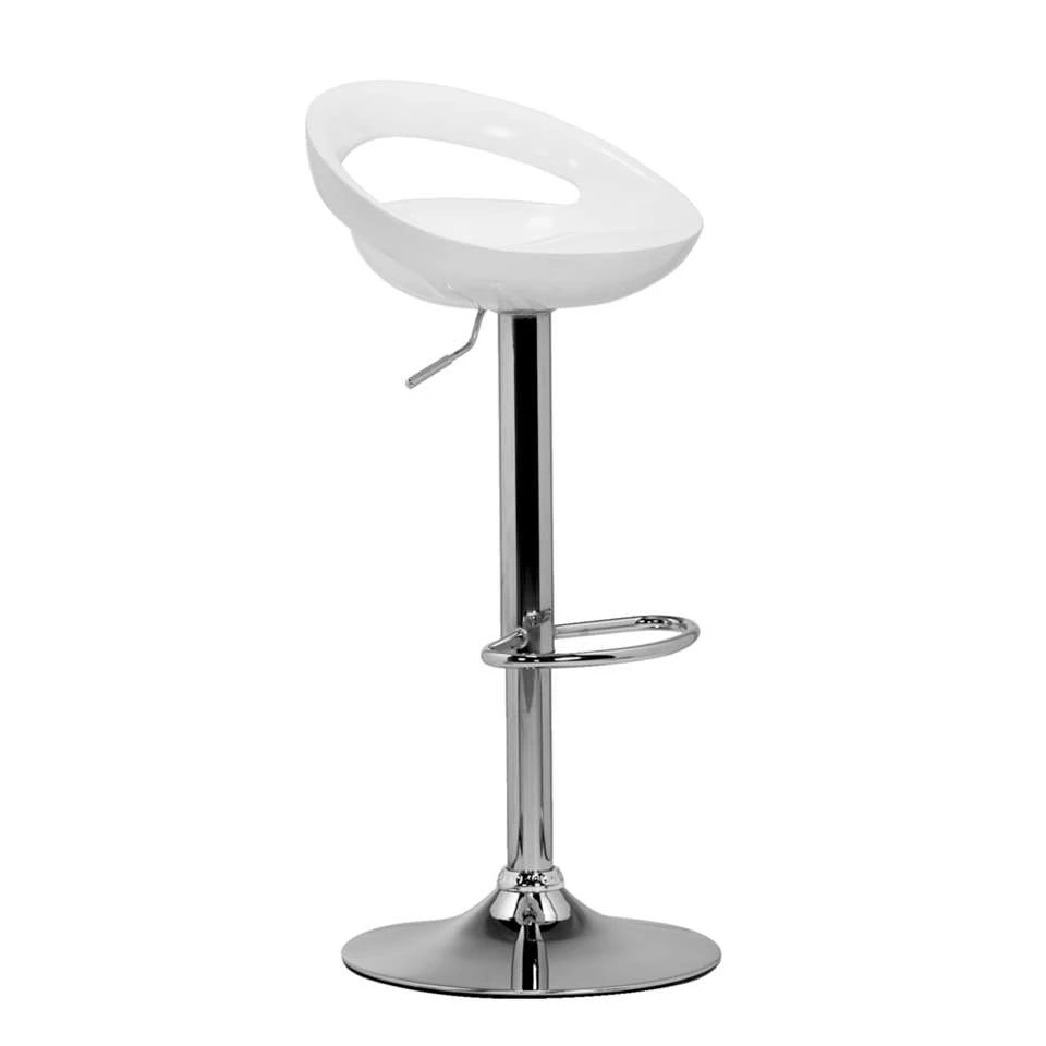 Barkruk Hamburg - Wit/chroom 3 Barkruk Hamburg - Wit/chroom