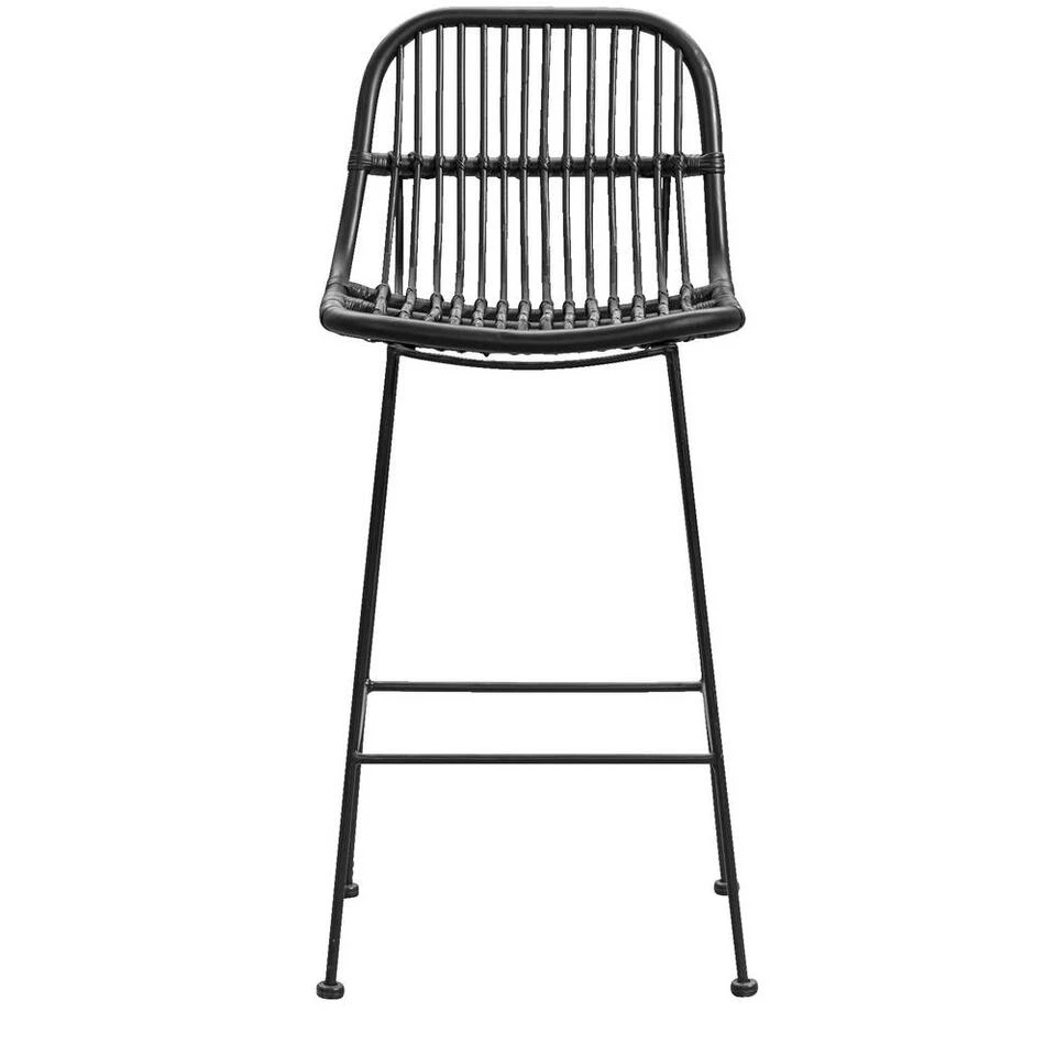 Barkruk Justin - Rotan - Zwart 3 Barkruk Justin - Rotan - Zwart