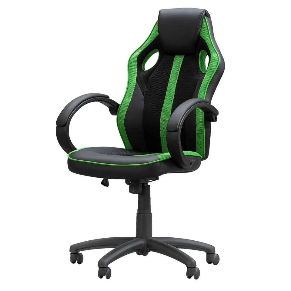 Gamestoel Max - Zwart/groen 5 Gamestoel Max - Zwart/groen - Afbeelding 3