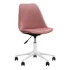 Bureaustoel Senja - Velvet - Roze - Wit Metaal -Leen Bakker Winkel 11201230