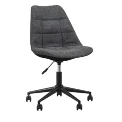 Bureaustoel Senja - Geblokt Antraciet - Zwart Metaal