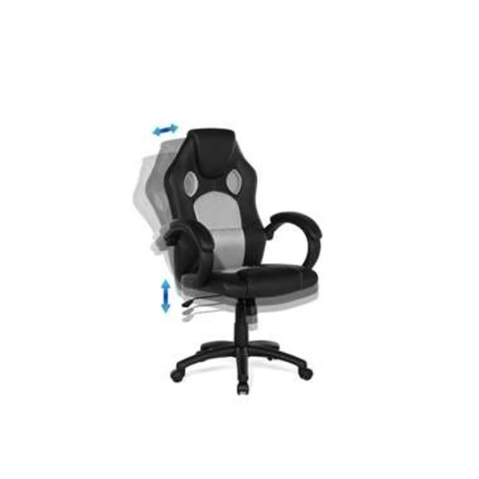 Beliani Bureaustoel FIGHTER - Zwart Kunstleer 6 Beliani Bureaustoel FIGHTER - Zwart Kunstleer - Afbeelding 4