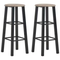 VidaXL Barkrukken 2 St MDF Zwart