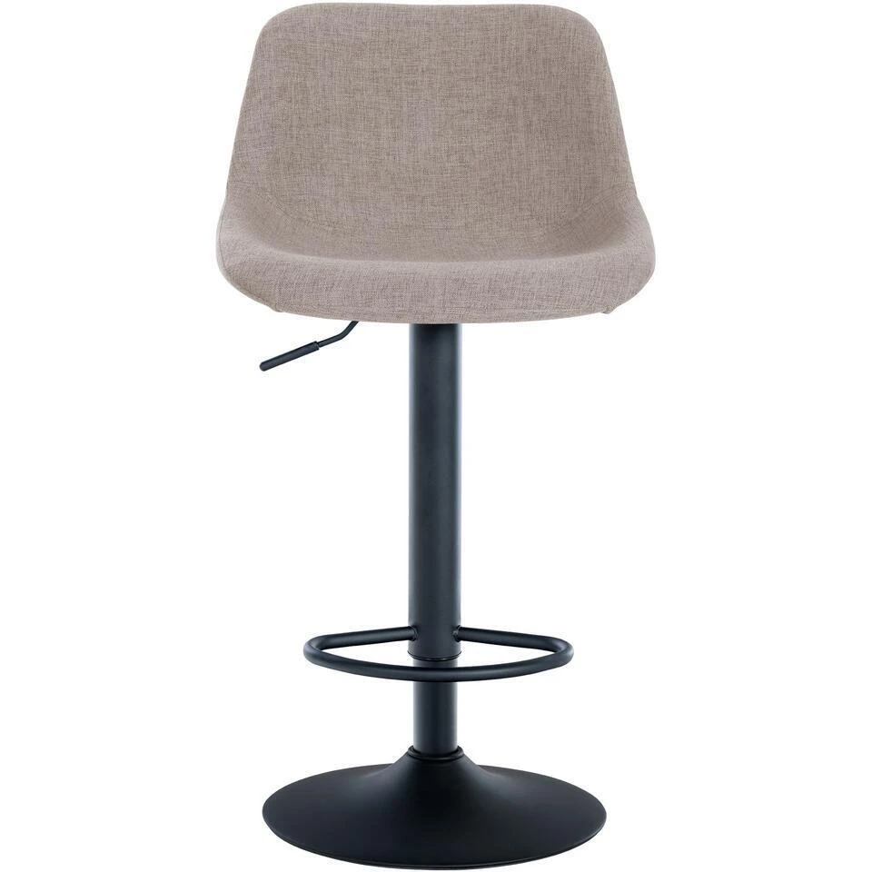 CLP Barkruk Loft Zwart Frame - Stof - Taupe 5 CLP Barkruk Loft Zwart Frame - Stof - Taupe - Afbeelding 3