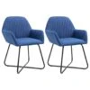 VidaXL Eetkamerstoelen 2 St Stof Blauw -Leen Bakker Winkel 1212118150