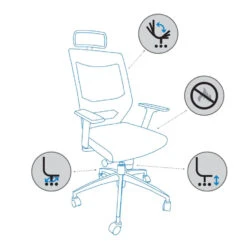 Bureaustoel Brescia Blauw -Leen Bakker Winkel 1279385046 0102