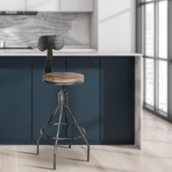 CLP Barkruk Hanam Antiek Zilver Frame - Hout - Antiek Zilver -Leen Bakker Winkel 12b043655554408dbf3ad71224beae66