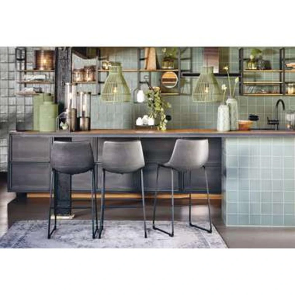 Barkruk JEDDO - Vintage Grijs 4 Barkruk JEDDO - Vintage Grijs - Afbeelding 2