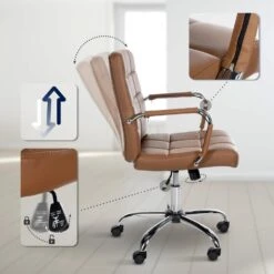 CLP Bureaustoel Ashland Chroom Frame - Kunstleer - Licht Bruin 12 CLP Bureaustoel Ashland Chroom Frame - Kunstleer - Licht Bruin -Leen Bakker Winkel 1317e720fb0f4db4a1dcba0b5aa97305