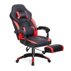 Luxe Gamestoel - Met Hoofdkussen - Kunstleer - Zwart & Rood -Leen Bakker Winkel 133399f21a2848948432e3fc7eeaacf6