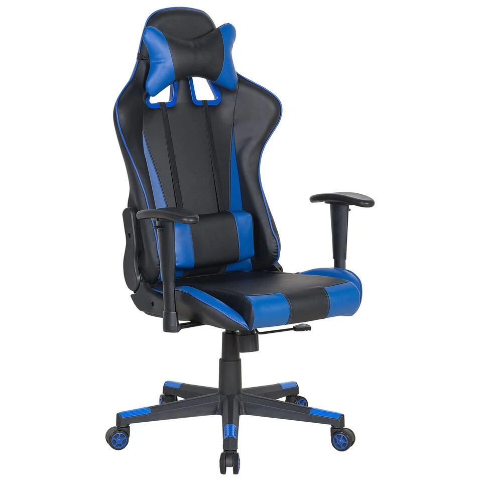 Beliani Bureaustoel GAMER - Zwart Kunstleer 3 Beliani Bureaustoel GAMER - Zwart Kunstleer