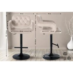 CLP Barkruk Dublin Zwart Frame - Fluweel - Creme -Leen Bakker Winkel 1394f3a888a04e62949c47a9c4583043