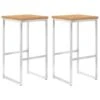 VidaXL Barstoelen 2 St Massief Teakhout En Roestvrij Staal -Leen Bakker Winkel 1410725489