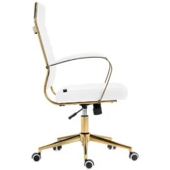 CLP Bureaustoel Havanna Goud Frame - Kunstleer - Wit 13 CLP Bureaustoel Havanna Goud Frame - Kunstleer - Wit -Leen Bakker Winkel 15e8f1d504b241f5ac0385c371c947d7