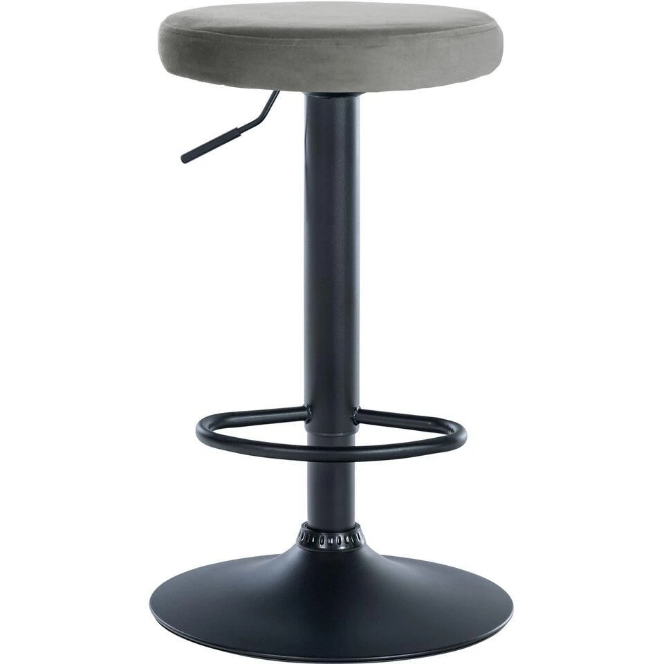 CLP Barkruk Ponte Zwart Frame - Fluweel - Grijs 5 CLP Barkruk Ponte Zwart Frame - Fluweel - Grijs - Afbeelding 3