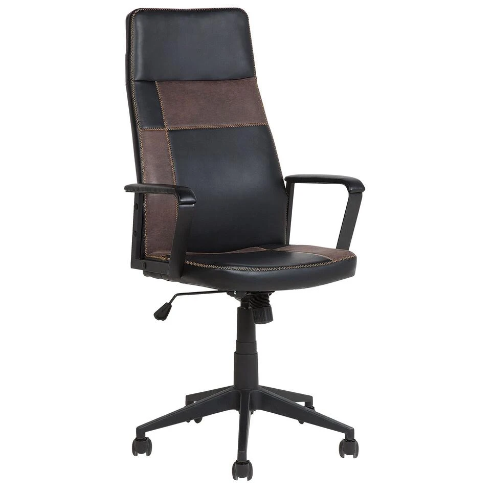 Beliani Bureaustoel DELUXE - Zwart Kunstleer 3 Beliani Bureaustoel DELUXE - Zwart Kunstleer