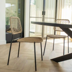 Giga Meubel Eetkamerstoel Naturel - Touw - 57x43x86cm - Stoel Elie -Leen Bakker Winkel 17b3b066847c4d34ada901b44d5b55ac