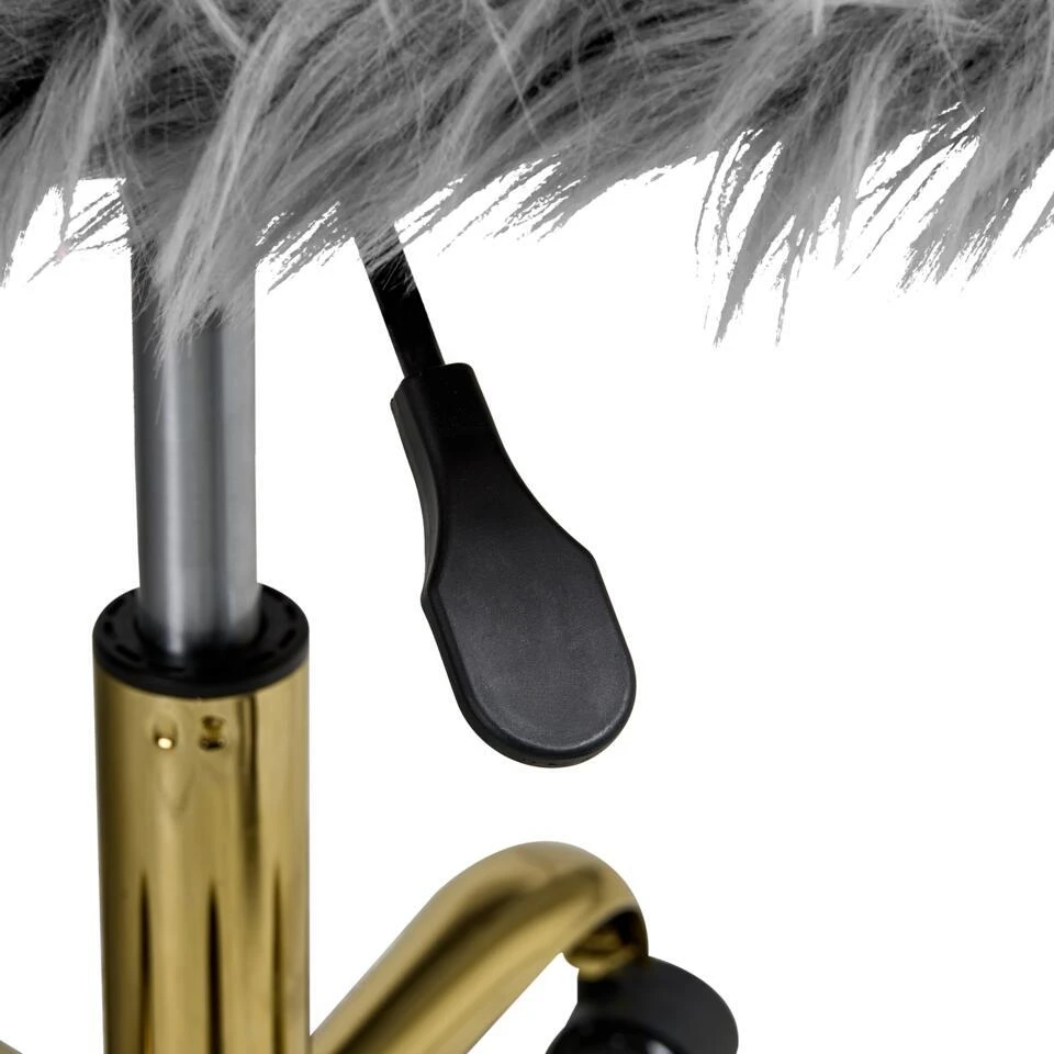 MARGATE - Bureaustoel - Grijs - Kunstbont 11 MARGATE - Bureaustoel - Grijs - Kunstbont - Afbeelding 9