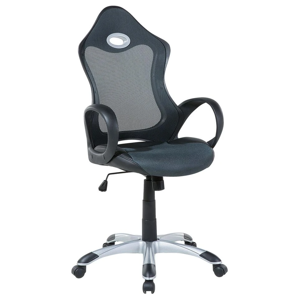 Beliani Bureaustoel ICHAIR - Zwart Staal, Polyester 3 Beliani Bureaustoel ICHAIR - Zwart Staal, Polyester