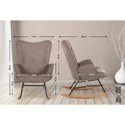 CLP Schommelstoel Sanka Stof - Taupe -Leen Bakker Winkel 183a85f0bfca465abda548f3305f8aa1