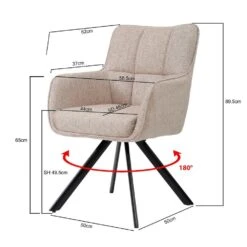 Livingfurn - Eetkamerstoel Tori Salmon - Roze - Set Van 2 -Leen Bakker Winkel 1927a48f2e194304929c493c653481c5