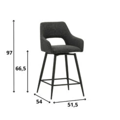 Barkruk Skye Draaibaar Met Armleuning Zwart - Zithoogte 66,50 Cm - Stof - Zwart 19 Barkruk Skye Draaibaar Met Armleuning Zwart - Zithoogte 66,50 Cm - Stof - Zwart -Leen Bakker Winkel 1aa3919d8e9d48349349f9cee1be822a