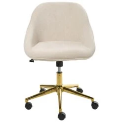 BARDSDALE - Bureaustoel - Lichtbeige - Fluweel -Leen Bakker Winkel 1ab4521733fd4ca188999f62de44cce0