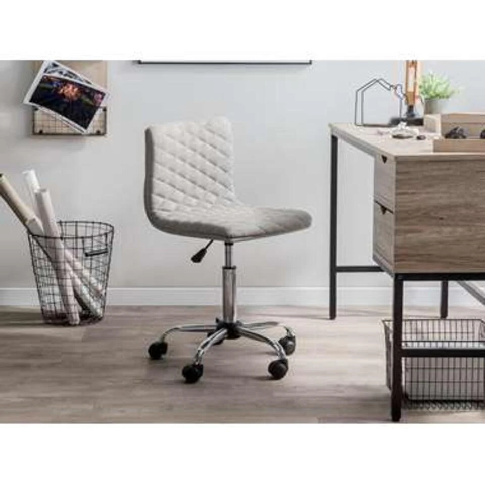 Beliani Bureaustoel ORLANDO - Beige Polyester 4 Beliani Bureaustoel ORLANDO - Beige Polyester - Afbeelding 2