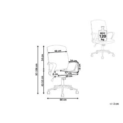 Beliani Bureaustoel BONNY - Grijs Polyester 8 Beliani Bureaustoel BONNY - Grijs Polyester -Leen Bakker Winkel 1b7146b8eda445beb31dc9d25e65a366