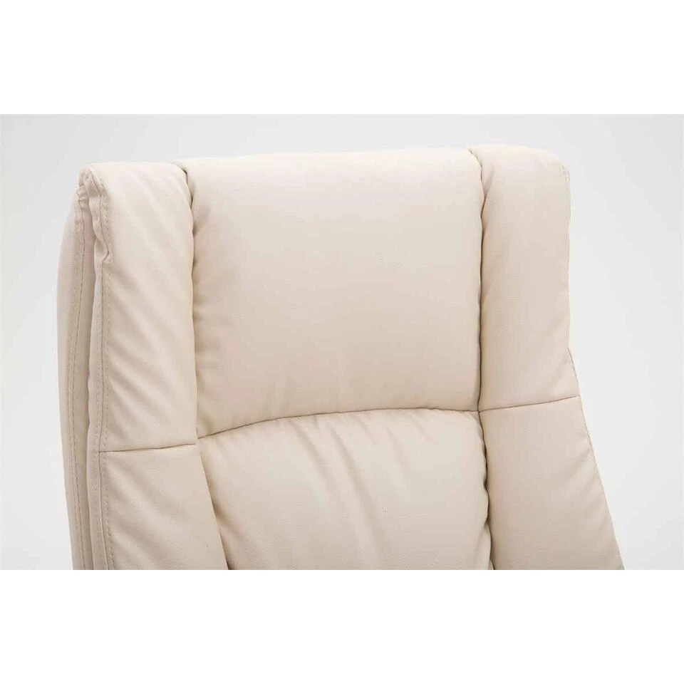 CLP Bureaustoel XL Sparta Zwart Frame - Kunstleer - Creme 7 CLP Bureaustoel XL Sparta Zwart Frame - Kunstleer - Creme - Afbeelding 5