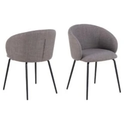 Eetkamerstoel Lichtgrijs - Zithoogte 48cm - Skive - Set Van 2 -Leen Bakker Winkel 2071e5eba1ec4ef7af2d61164208004f