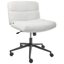 CATLIN - Bureaustoel - Wit - Bouclé -Leen Bakker Winkel 214761bb0d22476d93b02afa633b9b56