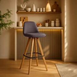 CLP Set Van 2 Barkruk Corbin Natura Frame - Stof - Bruin -Leen Bakker Winkel 22aedb2567f94947b29e350d2303ed41