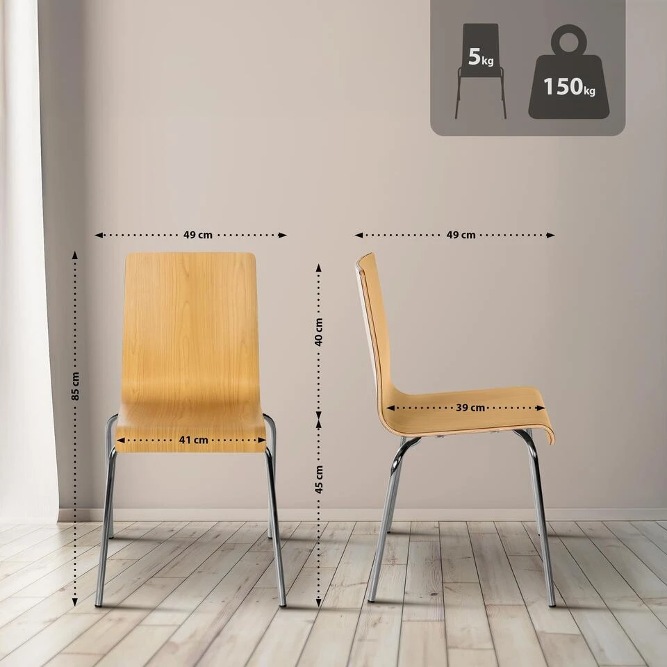 CLP Eetkamerstoel Gahanna Hout - Natura 4 CLP Eetkamerstoel Gahanna Hout - Natura - Afbeelding 2