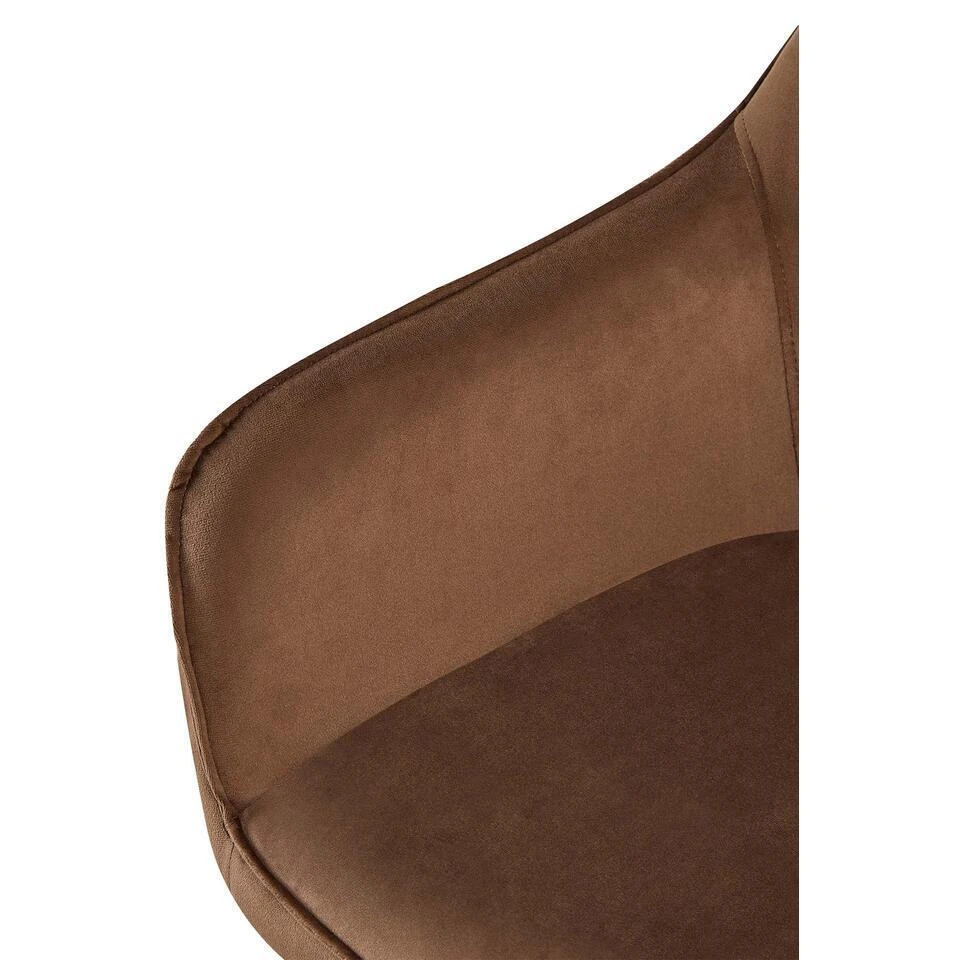 CLP Set Van 2 Eetkamerstoel Boise Zwart Frame - Fluweel - Bruin 9 CLP Set Van 2 Eetkamerstoel Boise Zwart Frame - Fluweel - Bruin - Afbeelding 7