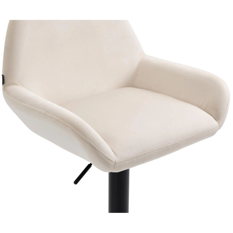 CLP Set Van 2 Barkruk Braga Zwart Frame - Fluweel - Creme 10 CLP Set Van 2 Barkruk Braga Zwart Frame - Fluweel - Creme - Afbeelding 8