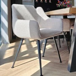 DS4U - Ravi 3.0 Eetkamerstoel Boucle - Beige -Leen Bakker Winkel 27cbfb7310dc4447adad74fe690b2d25