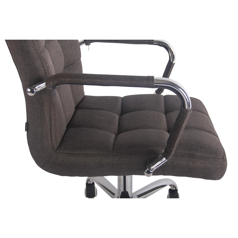 CLP Bureaustoel Deli Chroom Frame - Stof - Donkergrijs 9 CLP Bureaustoel Deli Chroom Frame - Stof - Donkergrijs - Afbeelding 7