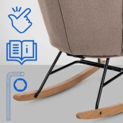 CLP Schommelstoel Sanka Stof - Taupe -Leen Bakker Winkel 29432d986047412885ea6a21437139c2