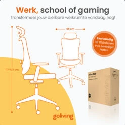 Goliving Ergonomische Bureaustoel - Kantoorstoel - Volwassenen - Zwart -Leen Bakker Winkel 2aa7ee174eb74cb2bc2bd5f21bd7dd8c