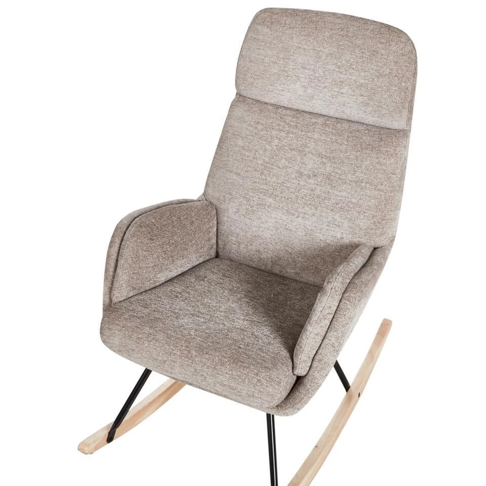KVELIA - Schommelstoel - Taupe - Polyester 9 KVELIA - Schommelstoel - Taupe - Polyester - Afbeelding 7