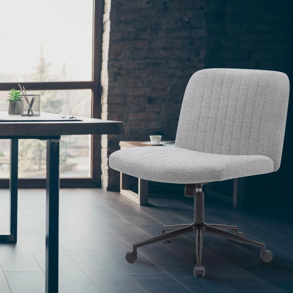 CLP Bureaustoel Kingman Zwart Frame - Stof - Licht Grijs 9 CLP Bureaustoel Kingman Zwart Frame - Stof - Licht Grijs - Afbeelding 7