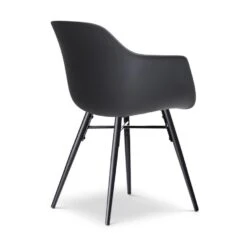 Nolon Nena-Liz Eetkamerstoel Zwart - Lichtgrijs - Zwarte Houten Poten -Leen Bakker Winkel 2cca3cfbcb414c08b631a11bd9f84c5b