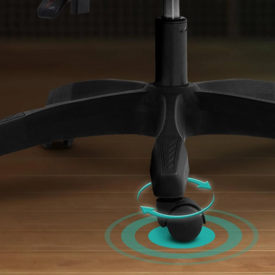 CLP Bureaustoel Miltona Zwart Frame - Stof - Zwart/wit 9 CLP Bureaustoel Miltona Zwart Frame - Stof - Zwart/wit - Afbeelding 7