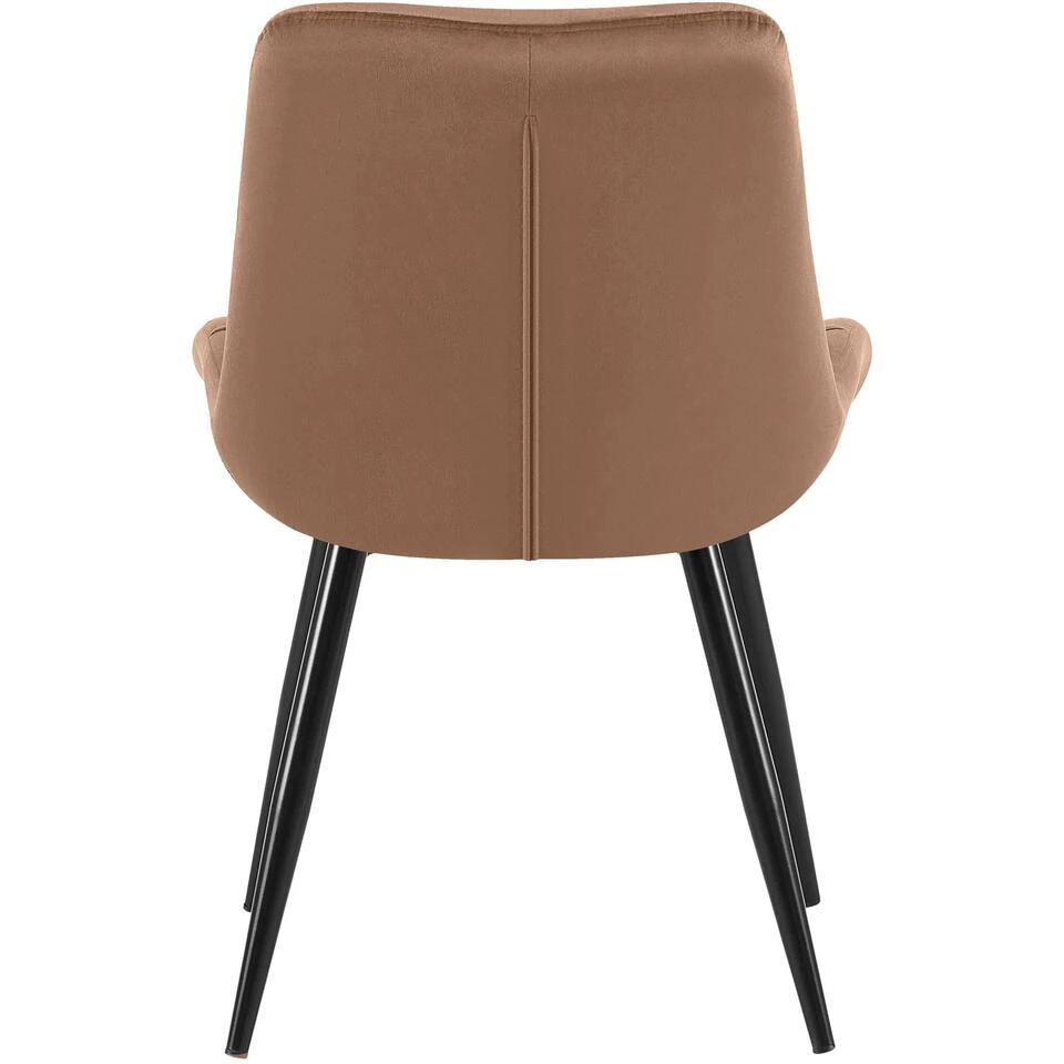 CLP Eetkamerstoel Rossford Zwart Frame - Fluweel - Bruin 9 CLP Eetkamerstoel Rossford Zwart Frame - Fluweel - Bruin - Afbeelding 7
