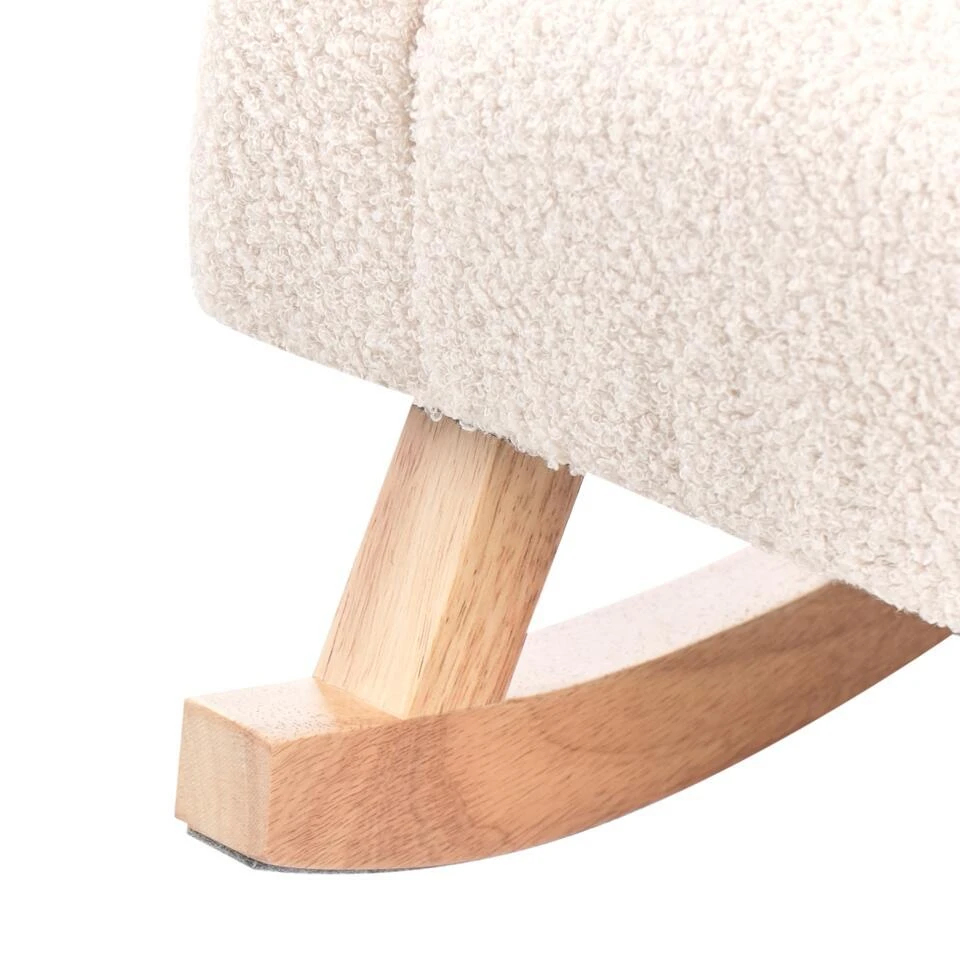 HUG - Schommelstoel Voor Kinderen - Lichtbeige - Bouclé 12 HUG - Schommelstoel Voor Kinderen - Lichtbeige - Bouclé - Afbeelding 10